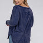 Plus Washed Baby Waffle Oversized Long Sleeve Top