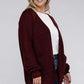 Plus Low Gauge Waffle Open Cardigan Sweater
