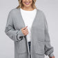 Plus Low Gauge Waffle Open Cardigan Sweater