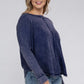 Plus Washed Baby Waffle Oversized Long Sleeve Top