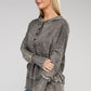 French Terry Acid Wash Kangaroo Pocket Hoodie