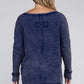 Plus Washed Baby Waffle Oversized Long Sleeve Top