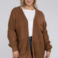 Plus Low Gauge Waffle Open Cardigan Sweater