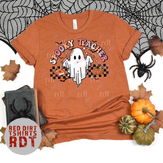 Spooky Teacher Black Checkered