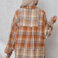 Plaid Snap Down Collared Neck Jacket