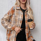 Plaid Snap Down Collared Neck Jacket