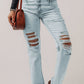 SYNZ Distressed Buttoned Jeans with Pockets