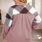 Plus Size Plaid Snap Down Jacket with Pockets